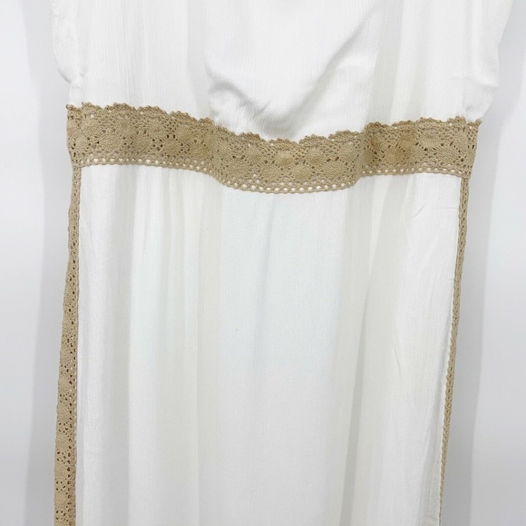Chico's White Crochet Trim Sleeveless Maxi Dress - Picture 9 of 10